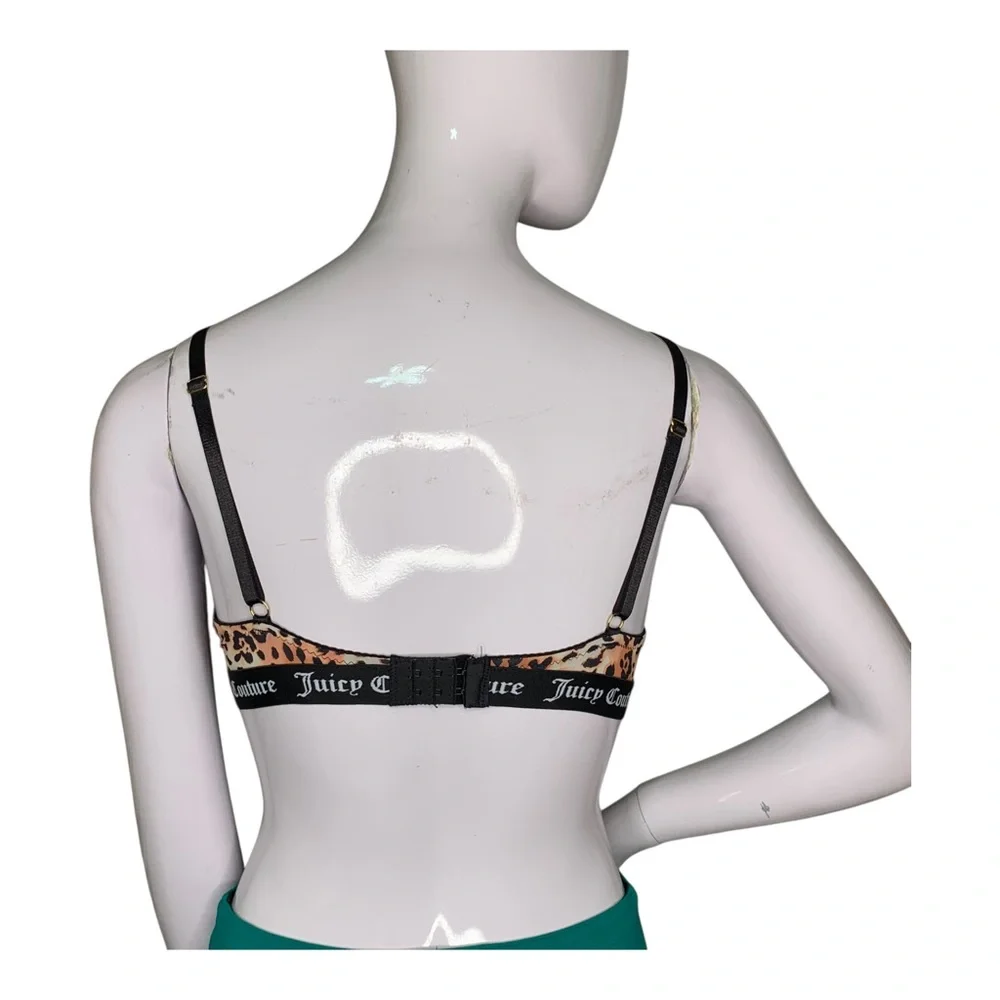 Juicy Couture Cheetah Leopard Print Push UP Bra Branded Elastic Band Size 34B